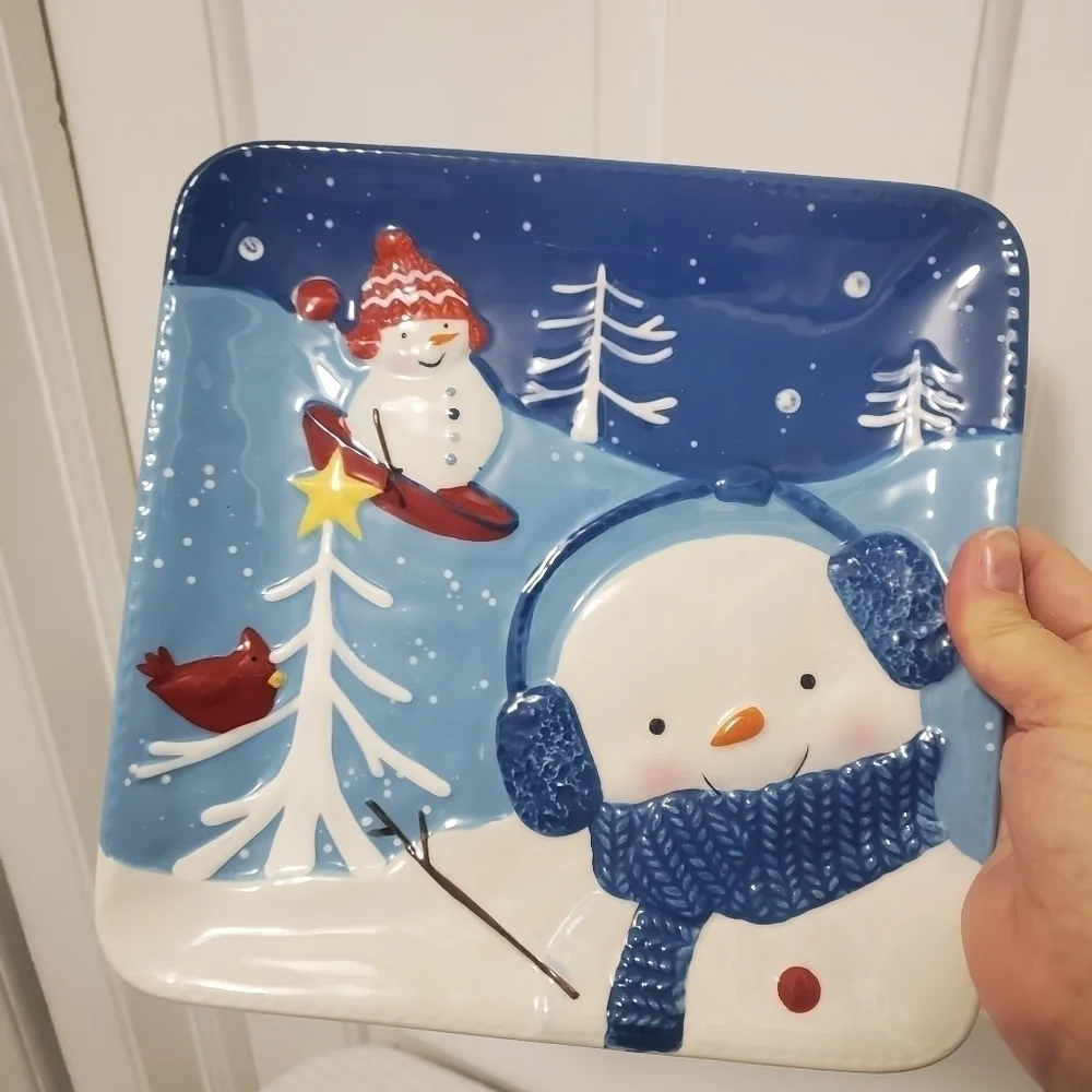 St. Nicholas Square Serving Plate, Holiday, Festive 9 x 9